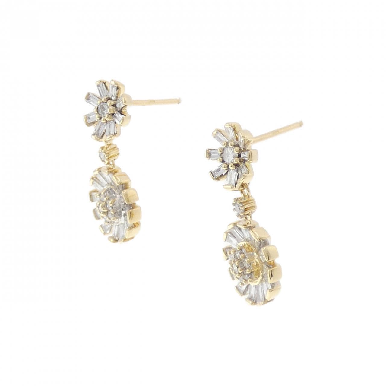 K18YG/K18WG ダイヤモンド ピアス 1.27CT