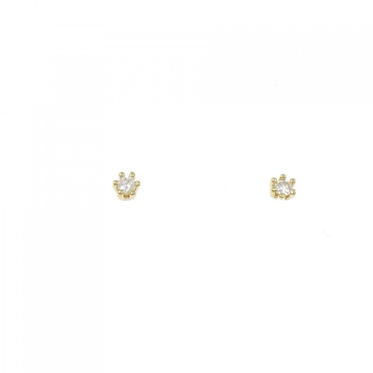 K18YG ソリティア ダイヤモンド ピアス 0.04CT