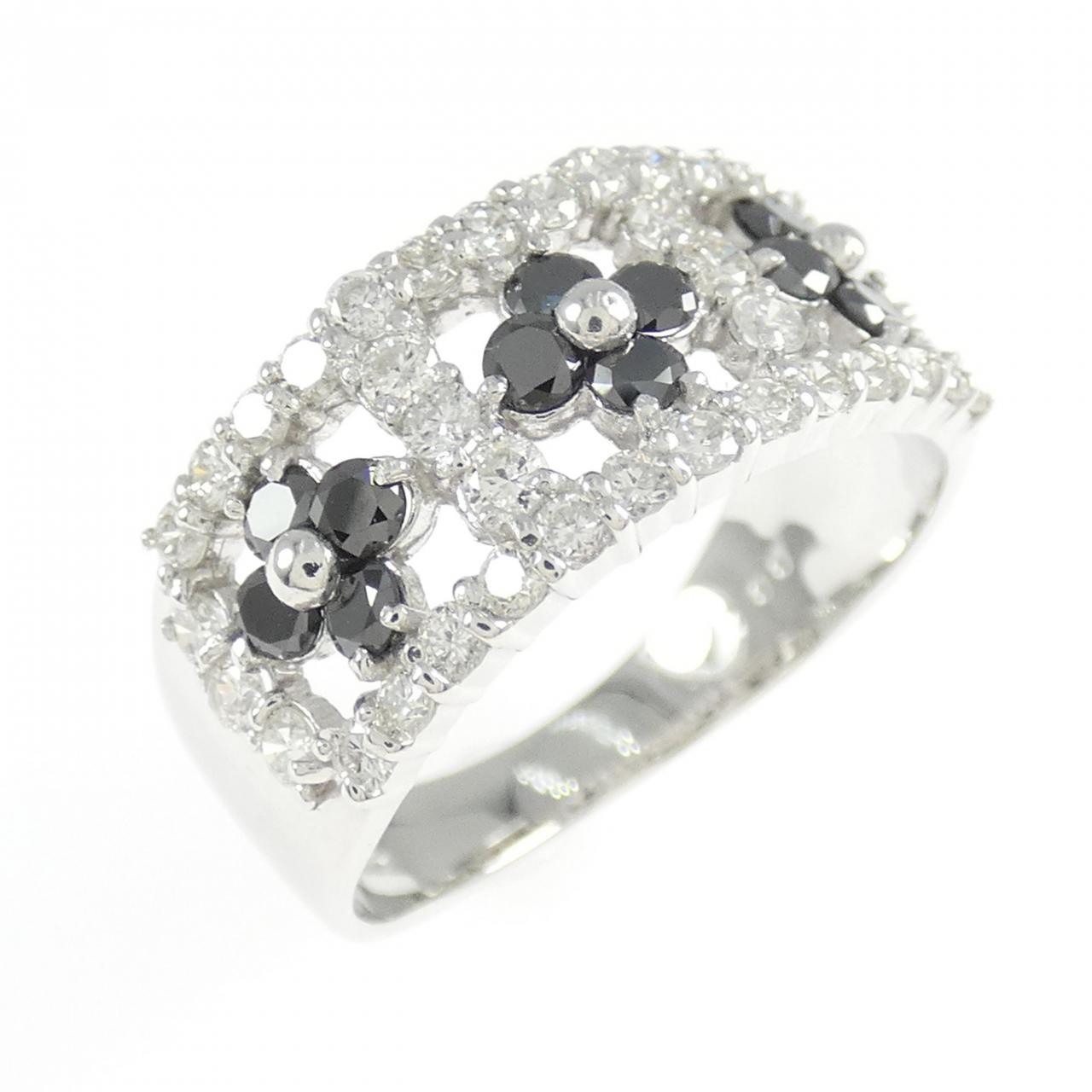 K18WG フラワー ダイヤモンド リング 1.00CT