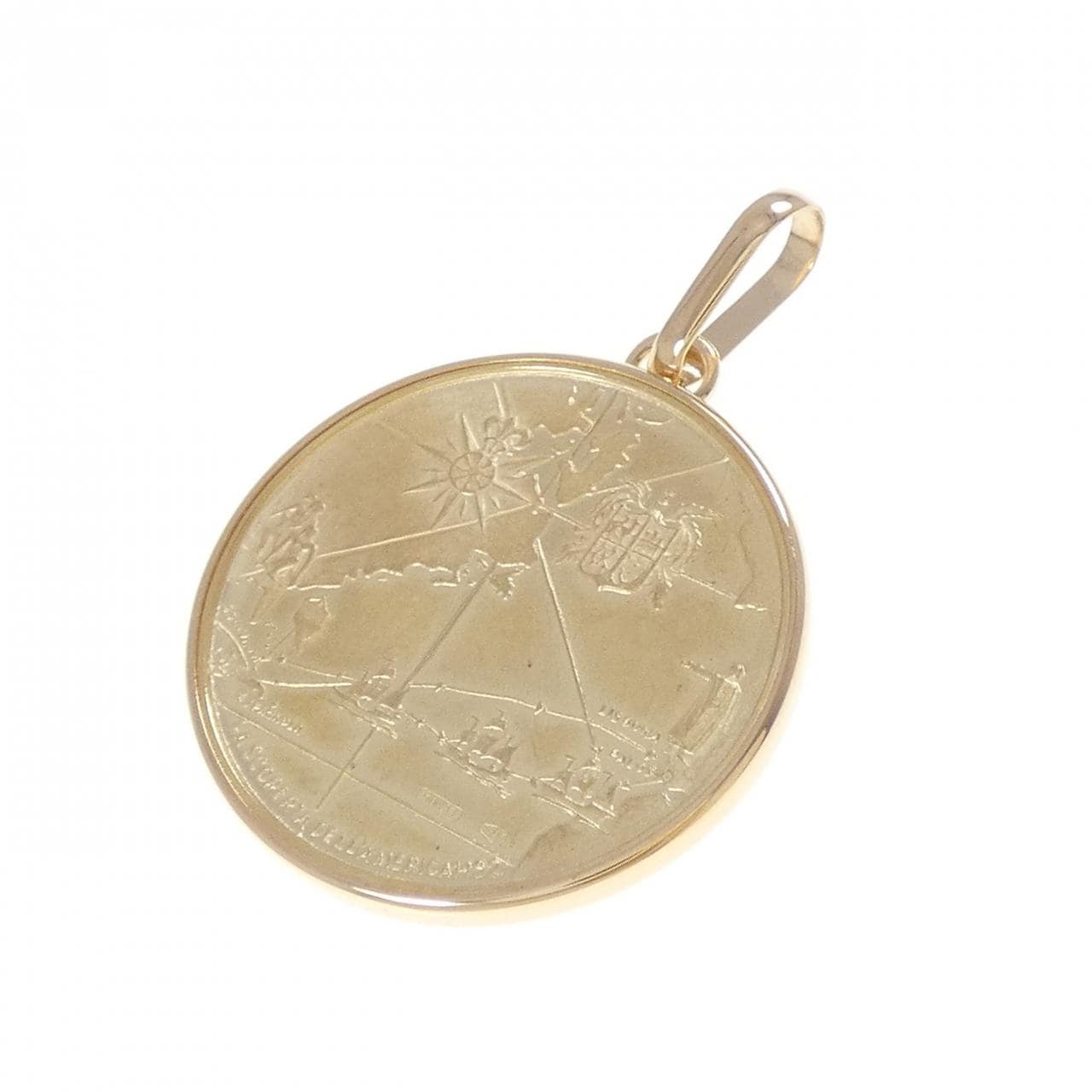 K18YG(枠) コイン ペンダント