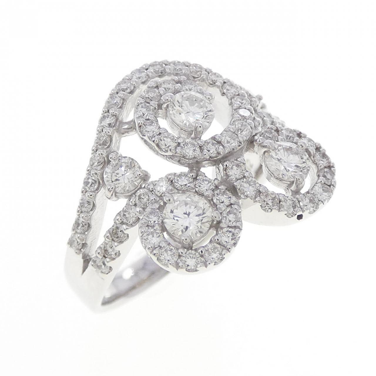 K18WG ダイヤモンド リング 1.12CT