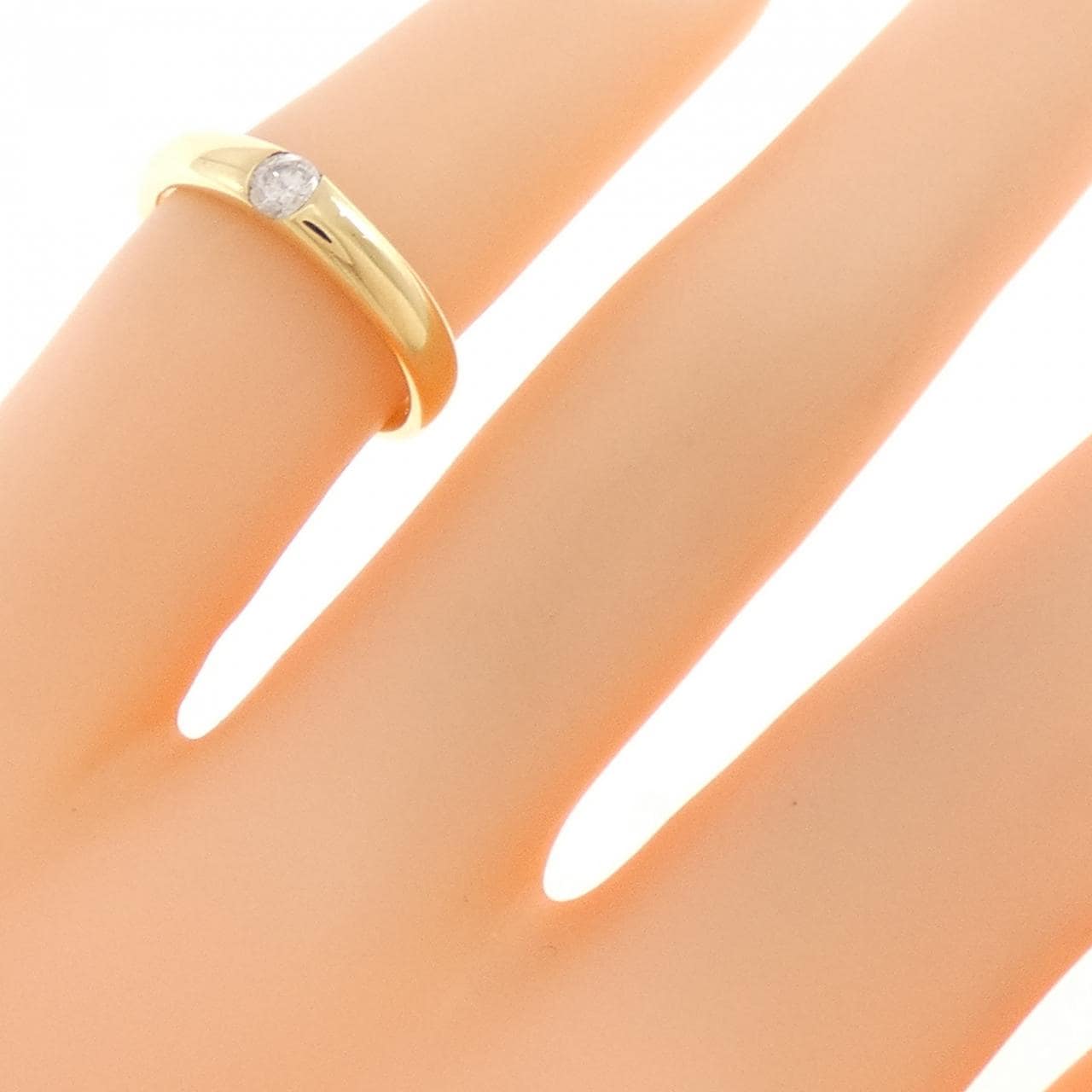 K18YG ダイヤモンド ピンキーリング 0.10CT