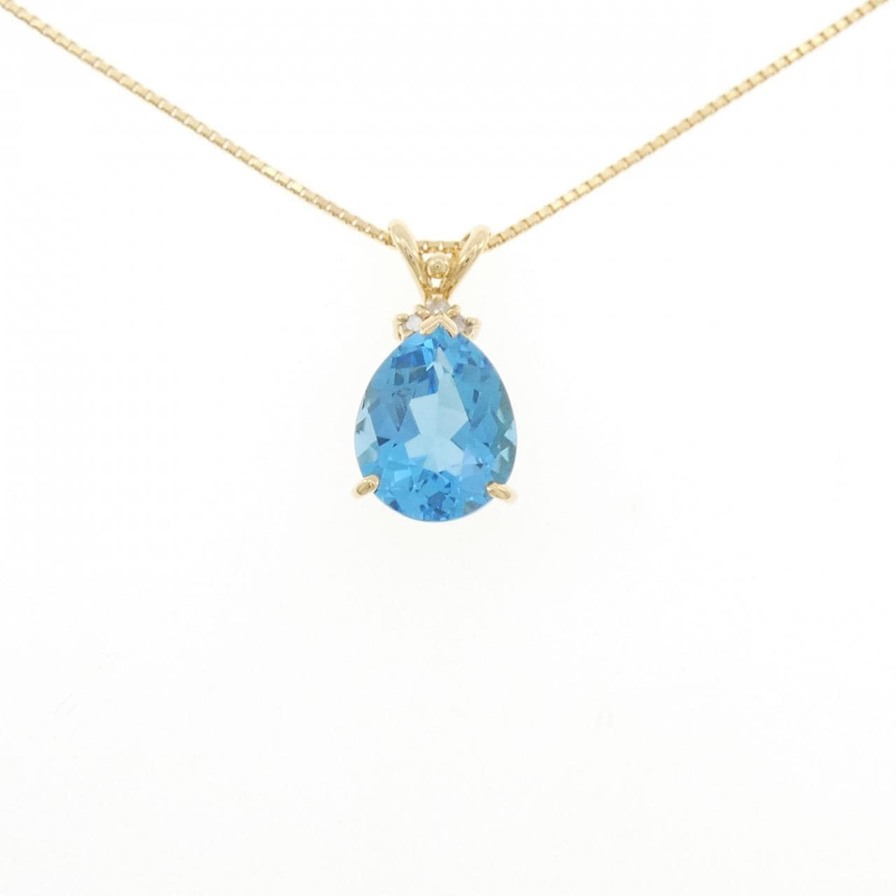K18YG ブルートパーズ ネックレス 5.00CT