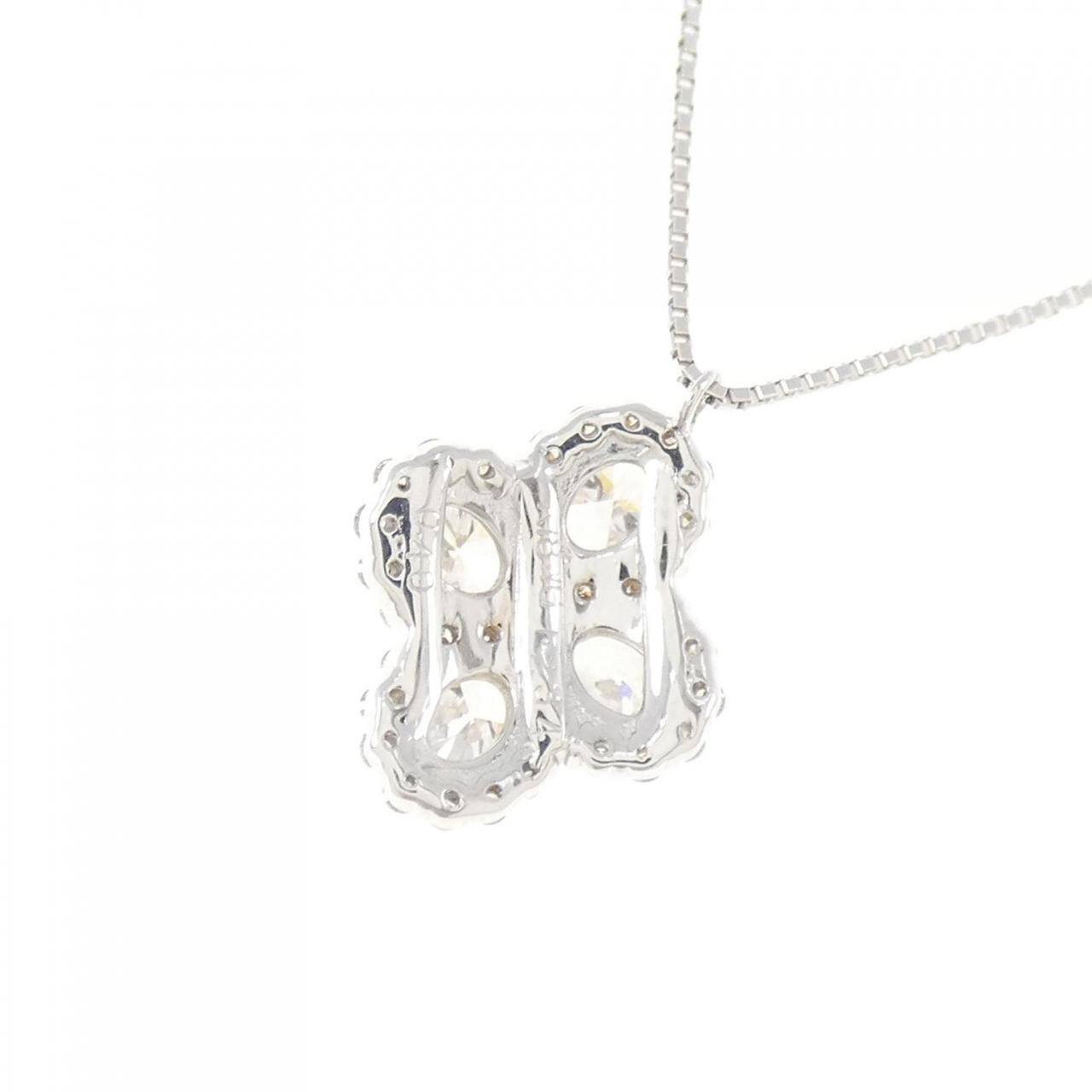 K18WG/PT850 ダイヤモンド ネックレス 1.234CT