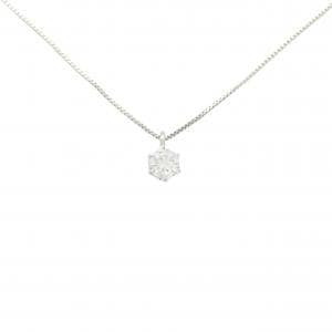 PT900/PT850 ソリティア ダイヤモンド ネックレス 0.20CT