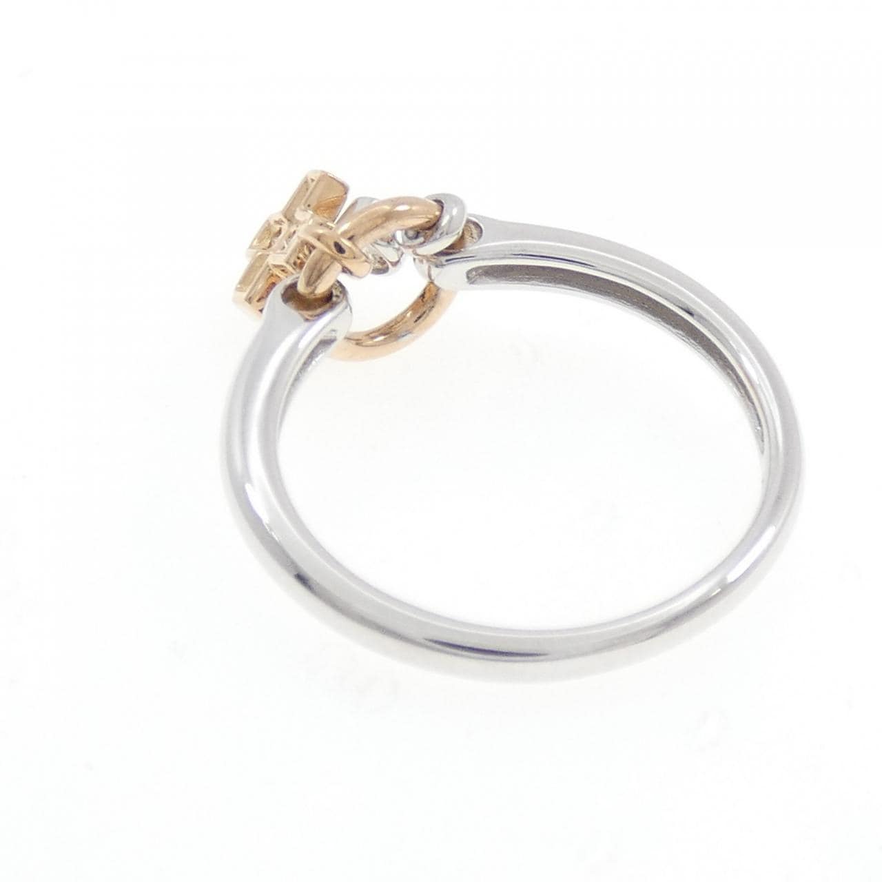 K18WG/K18PG クロス ダイヤモンド リング 0.10CT