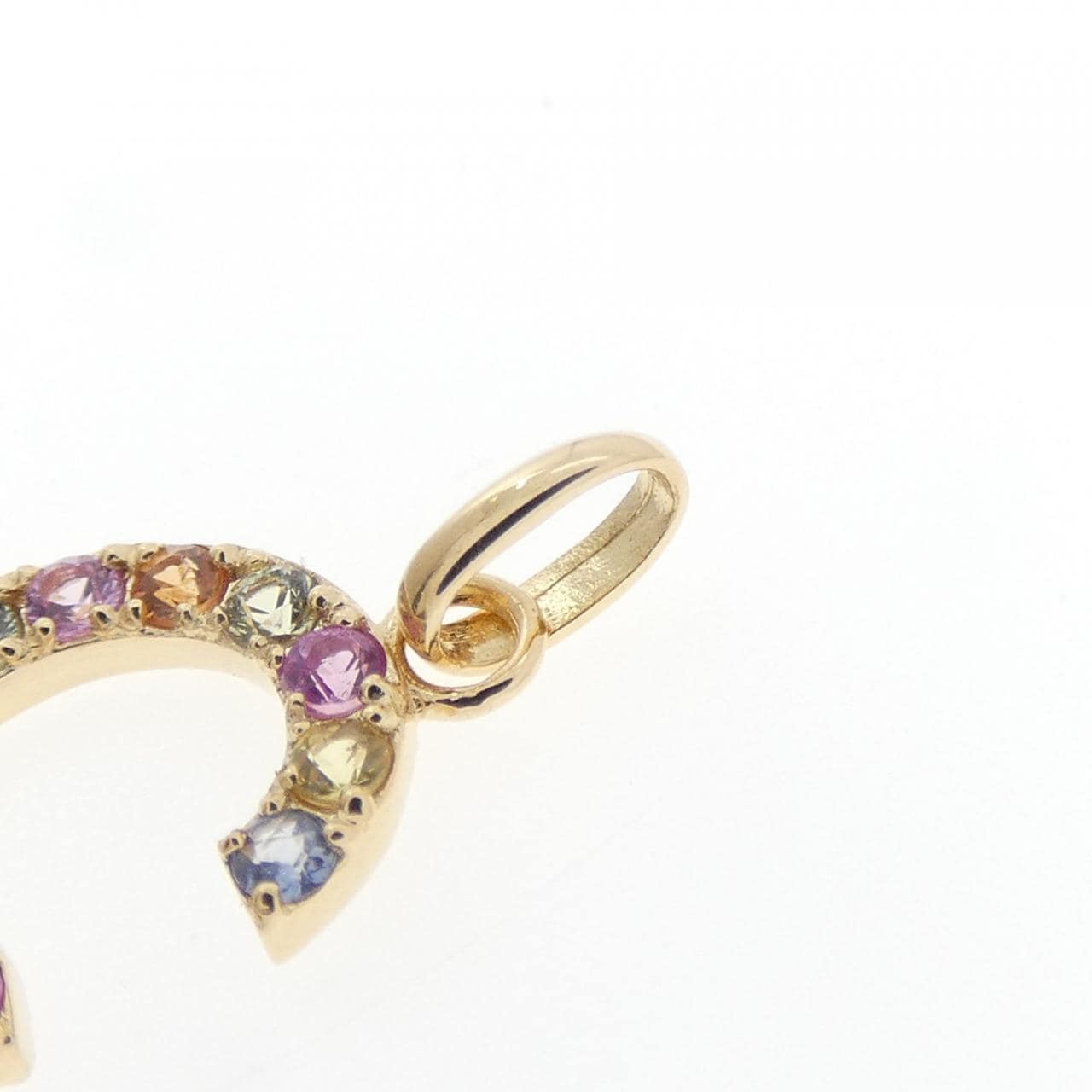 【新品】18K黄金字母C蓝宝石吊坠，0.20克拉