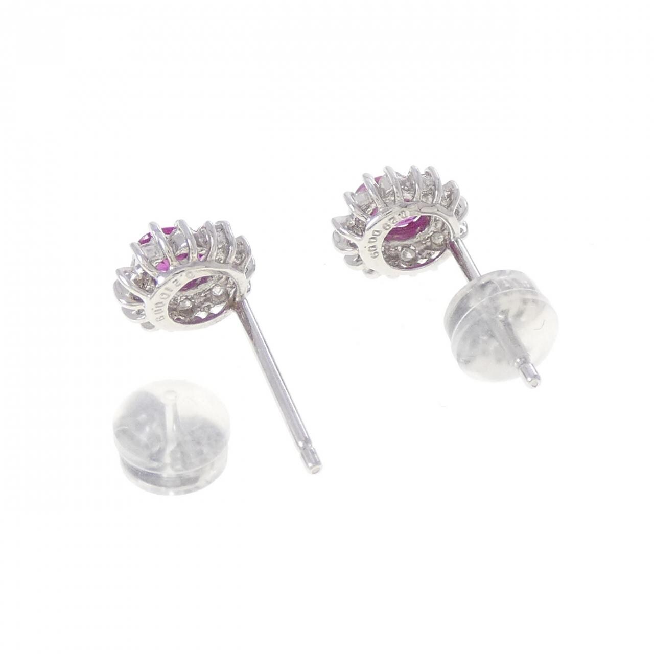 PT900 ルビー ピアス 0.50CT