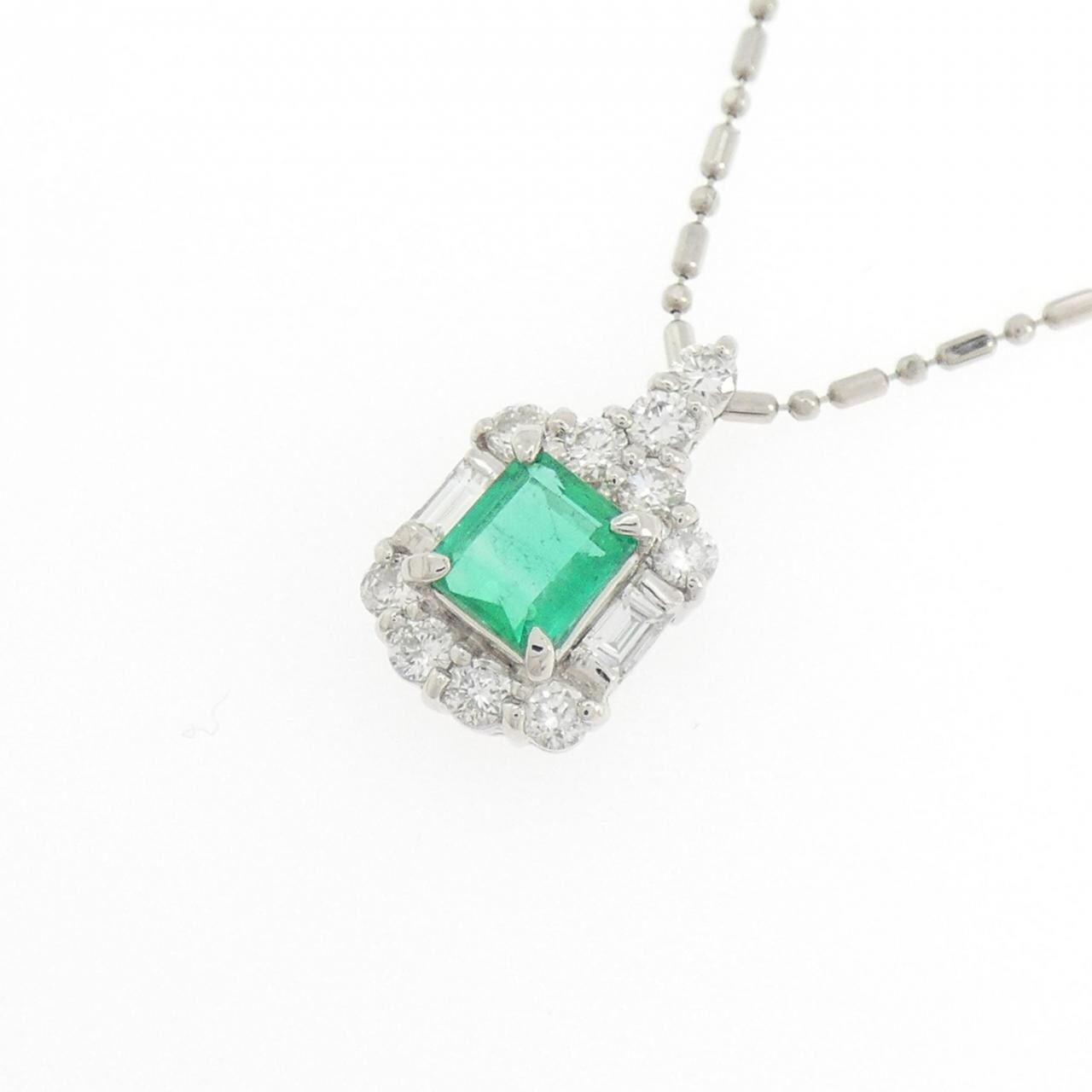 PT900/PT850 エメラルド ネックレス 0.55CT
