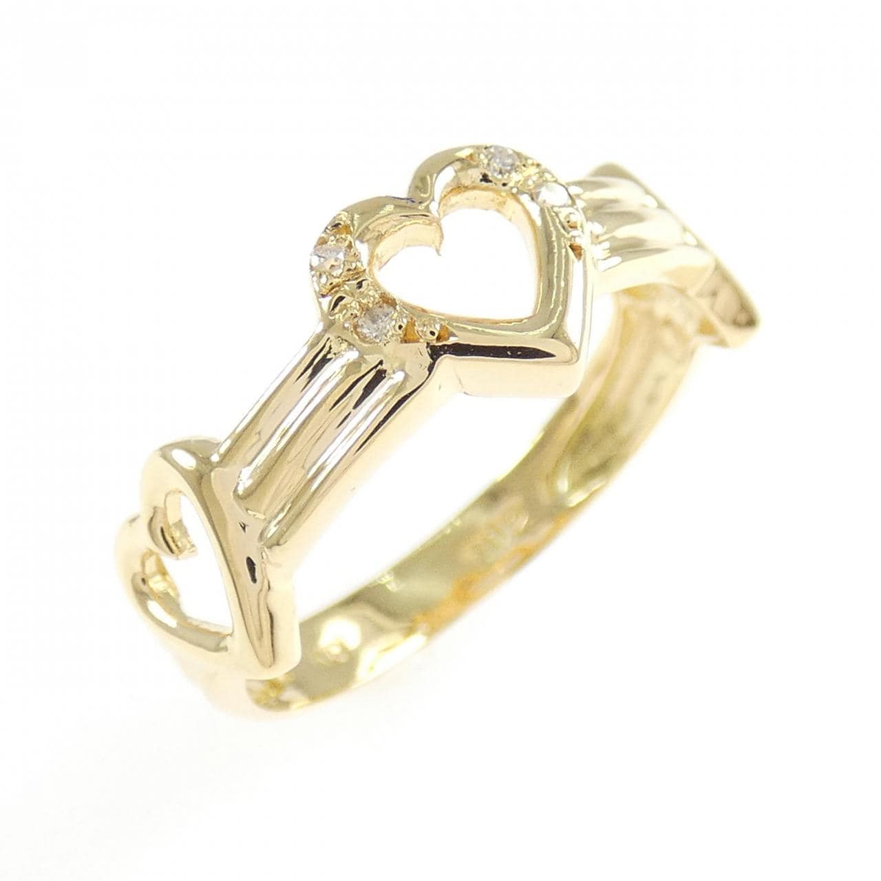 K18YG ハート ダイヤモンド リング 0.02CT