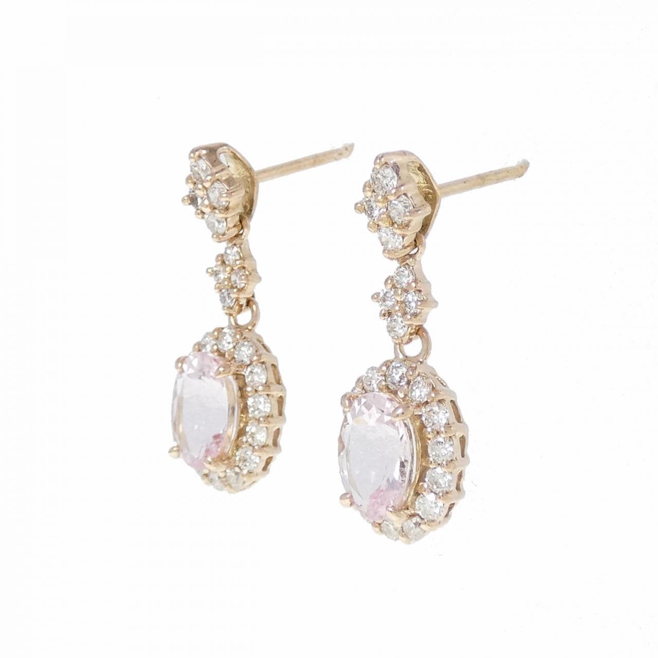 【新品】K18PG モルガナイト ピアス 1.47CT