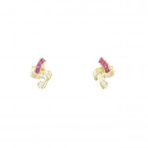K18YG ルビー ピアス 0.22CT