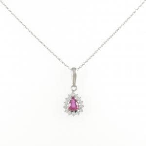 PT900/PT850 ルビー ネックレス 0.34CT