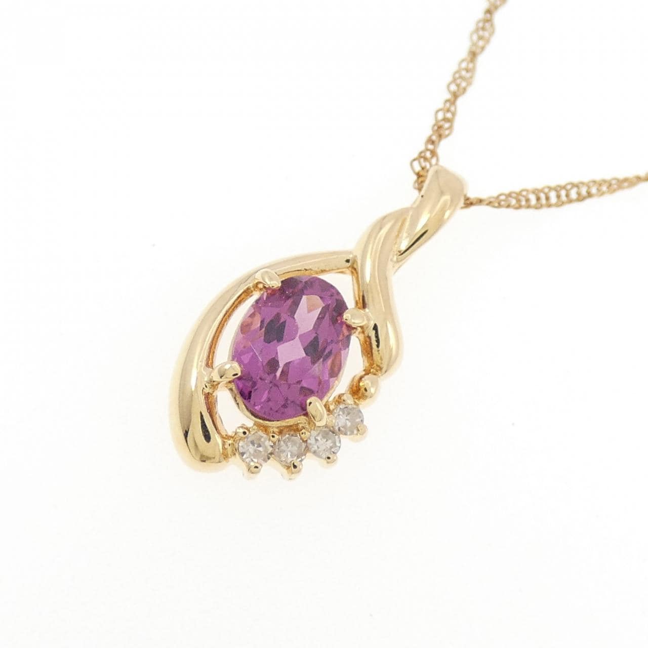 K18YG ガーネット ネックレス