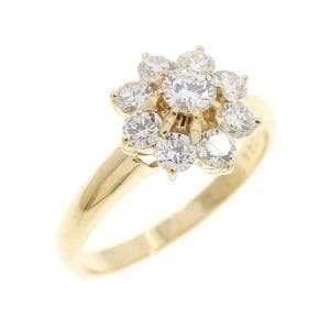 K18YG フラワー ダイヤモンド リング 0.11CT
