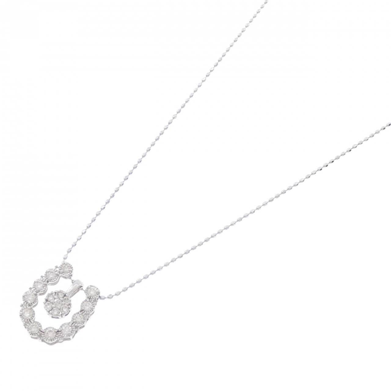 K18WG 2WAY Diamond Necklace 0.06CT