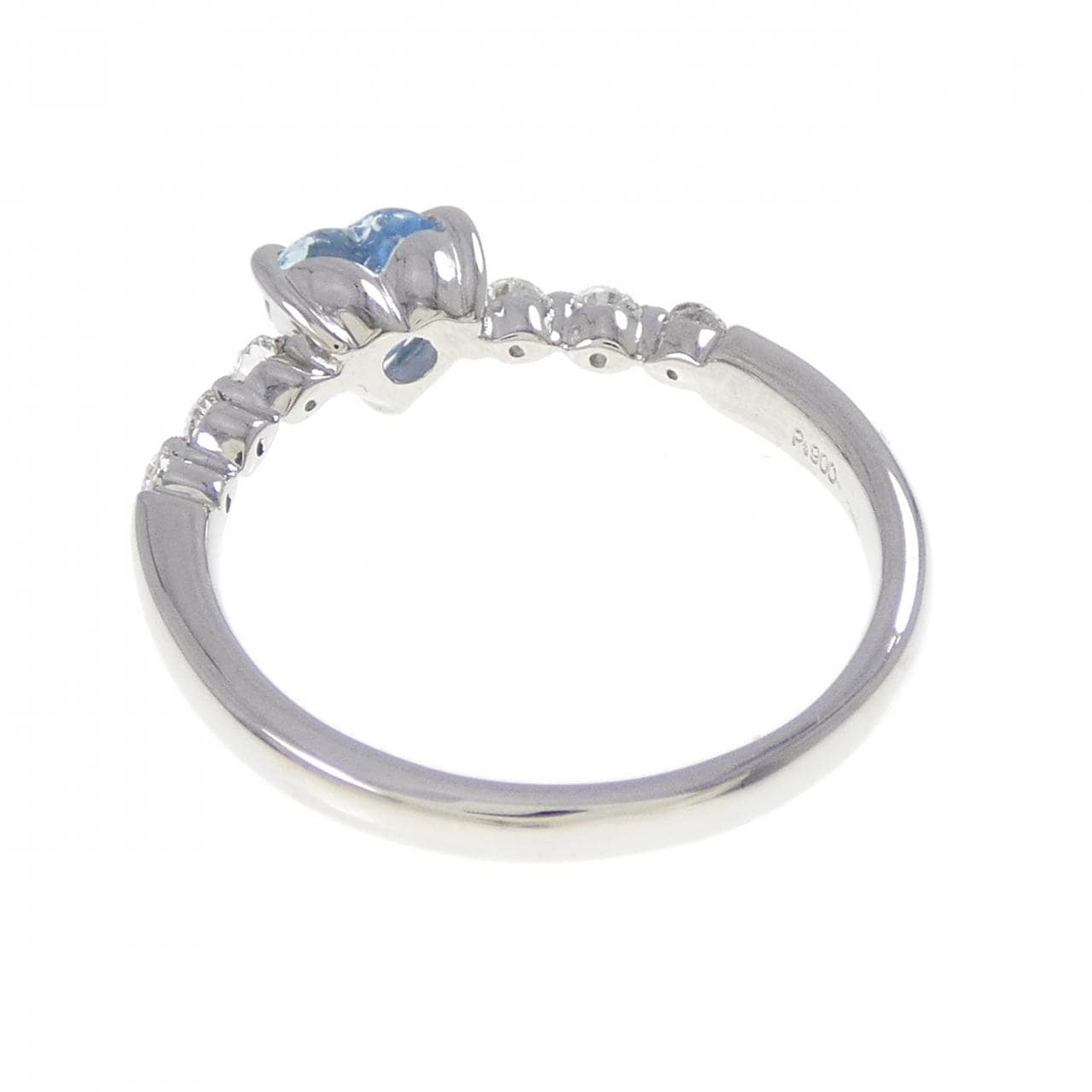 PT900 ハート アクアマリン リング 0.52CT