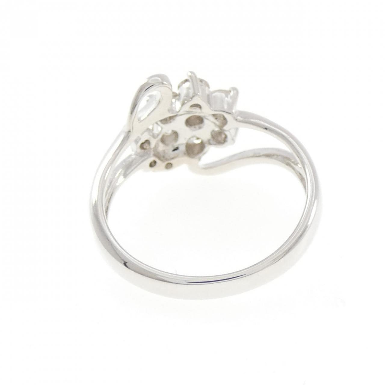 K18WG フラワー ダイヤモンド リング 0.53CT