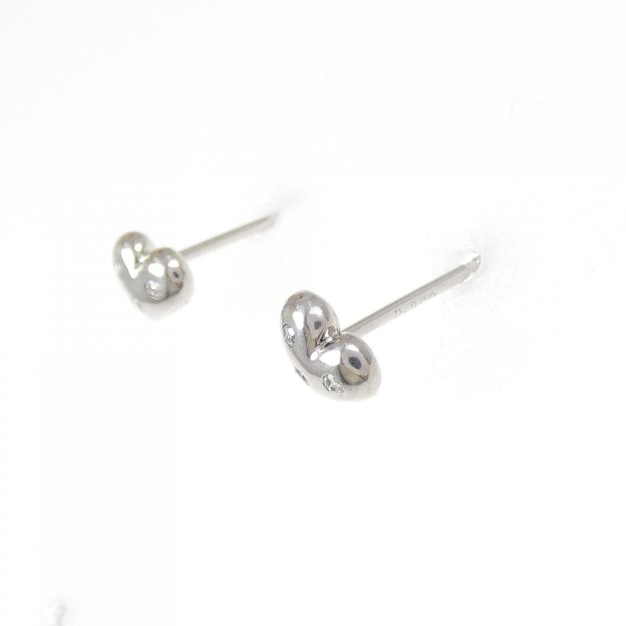 PT900 ハート ダイヤモンド ピアス 0.04CT