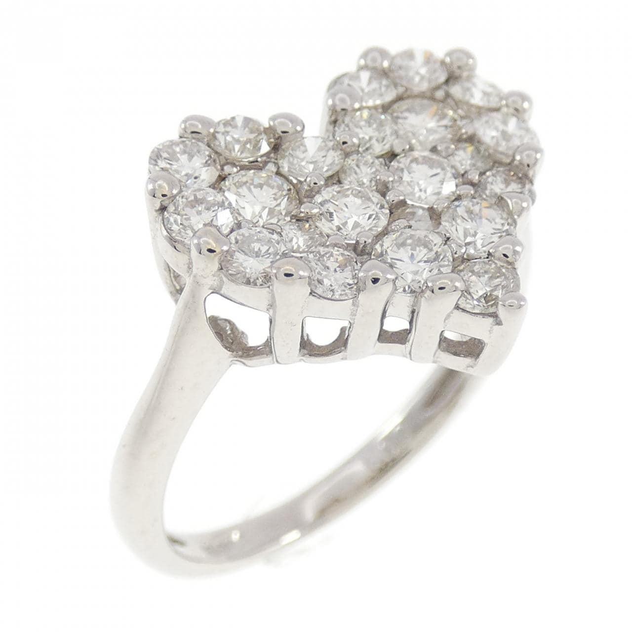 K18WG ハート ダイヤモンド リング 1.00CT