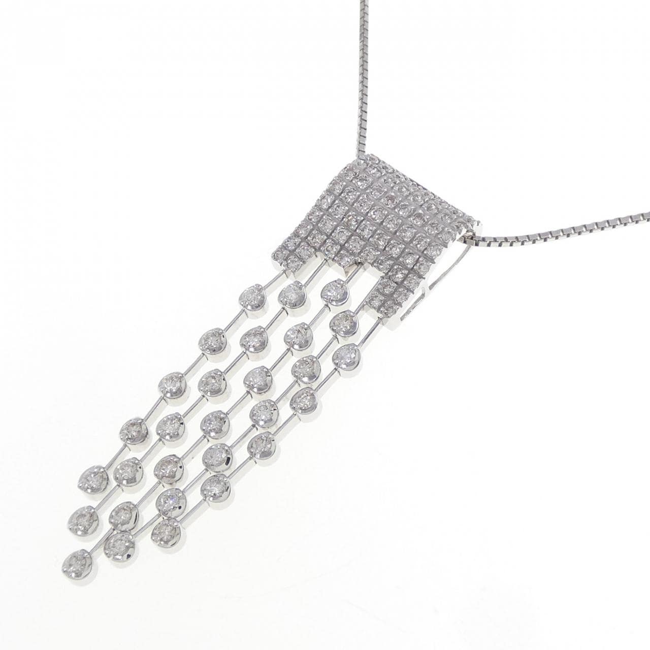 K18WG ダイヤモンド ネックレス 1.15CT