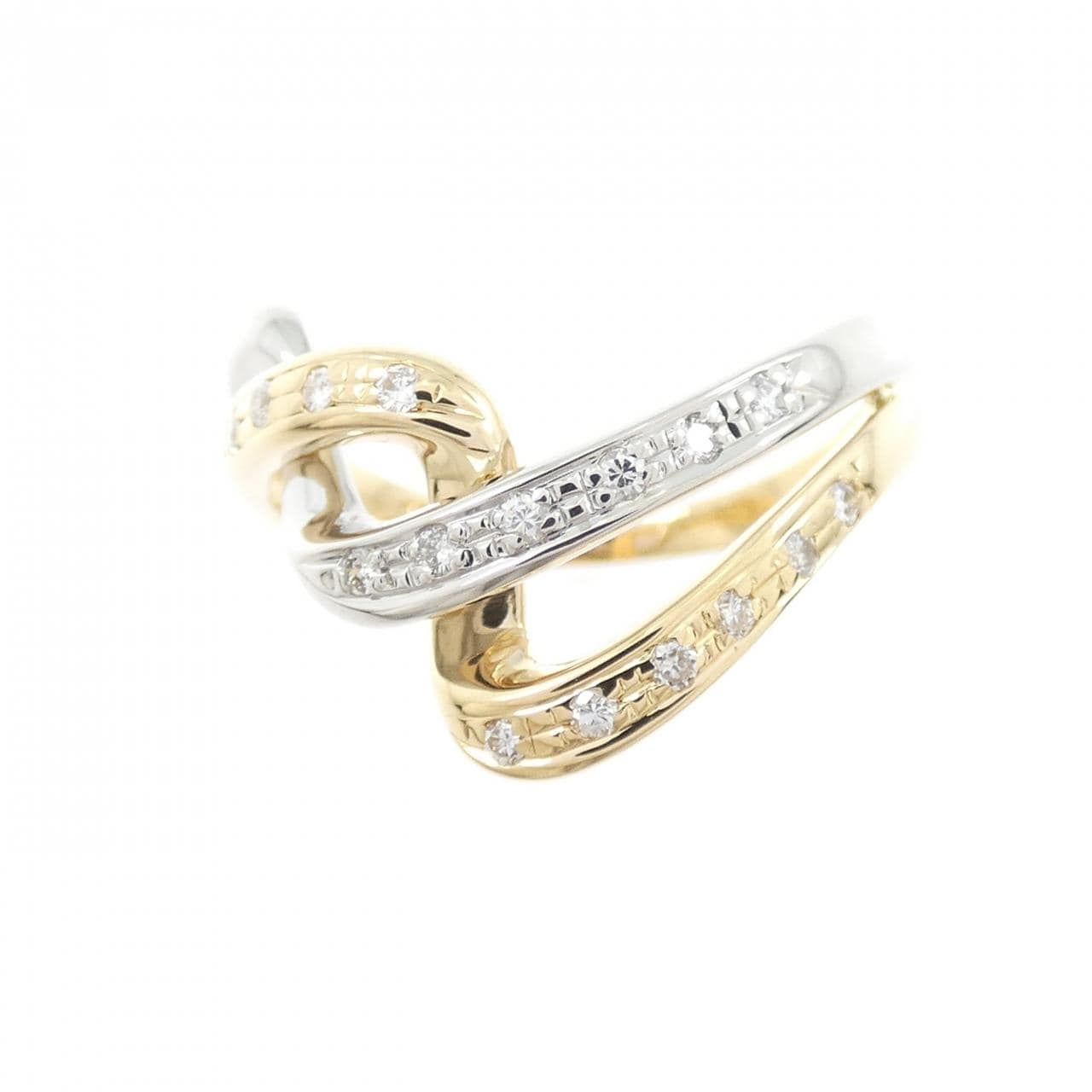 K18YG/PT900 ダイヤモンド リング 0.13CT