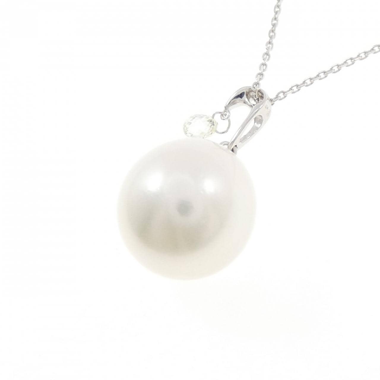 K18WG 白蝶パール ネックレス 12.2mm