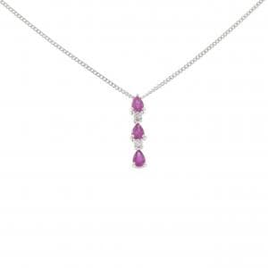 K18WG ルビー ネックレス 0.66CT