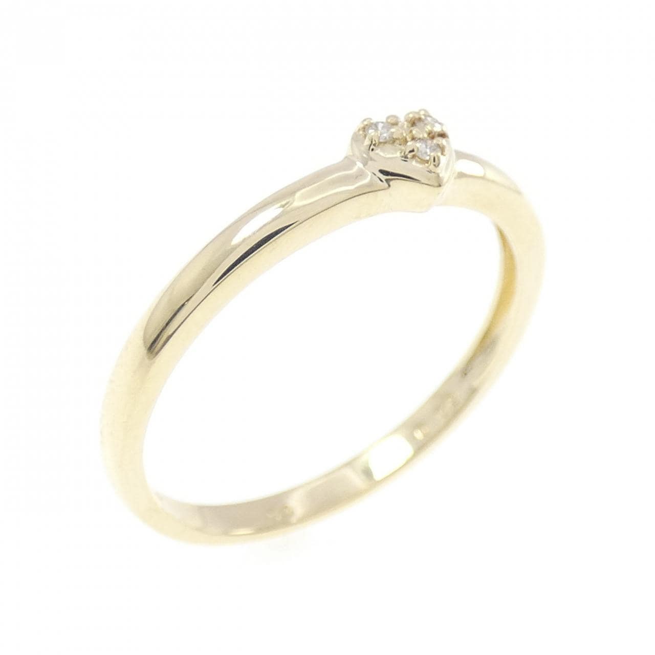 10KYG ハート ダイヤモンド リング 0.02CT