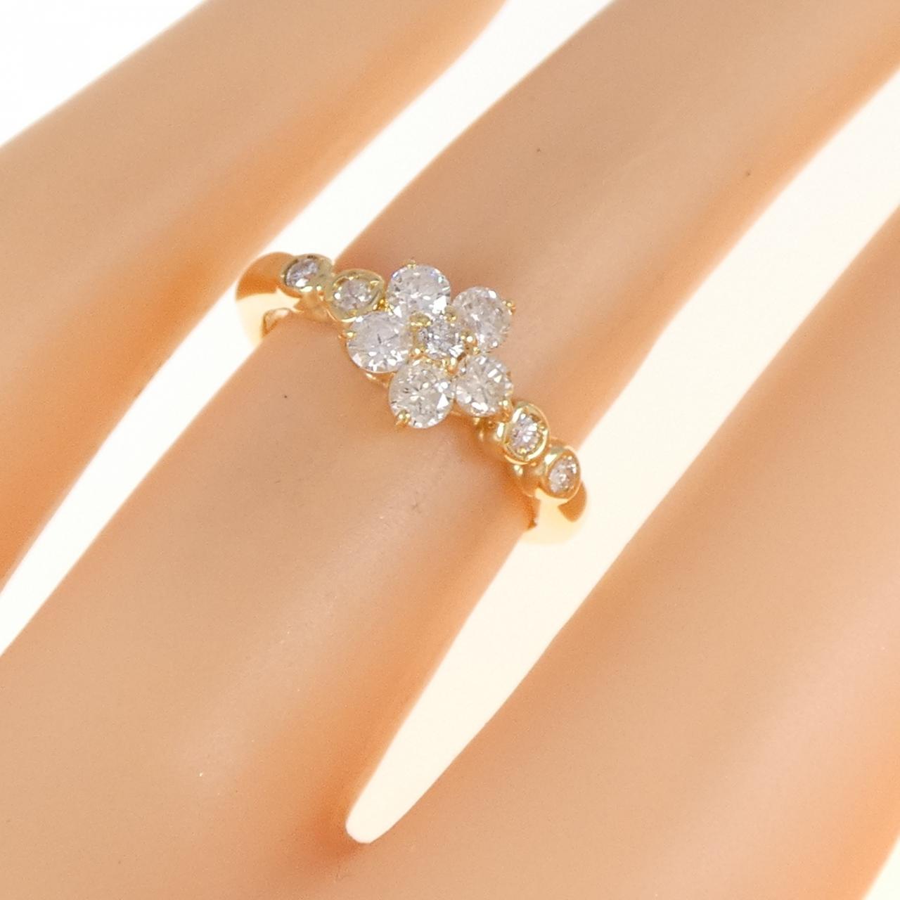 K18YG花朵鑽石戒指0.50CT