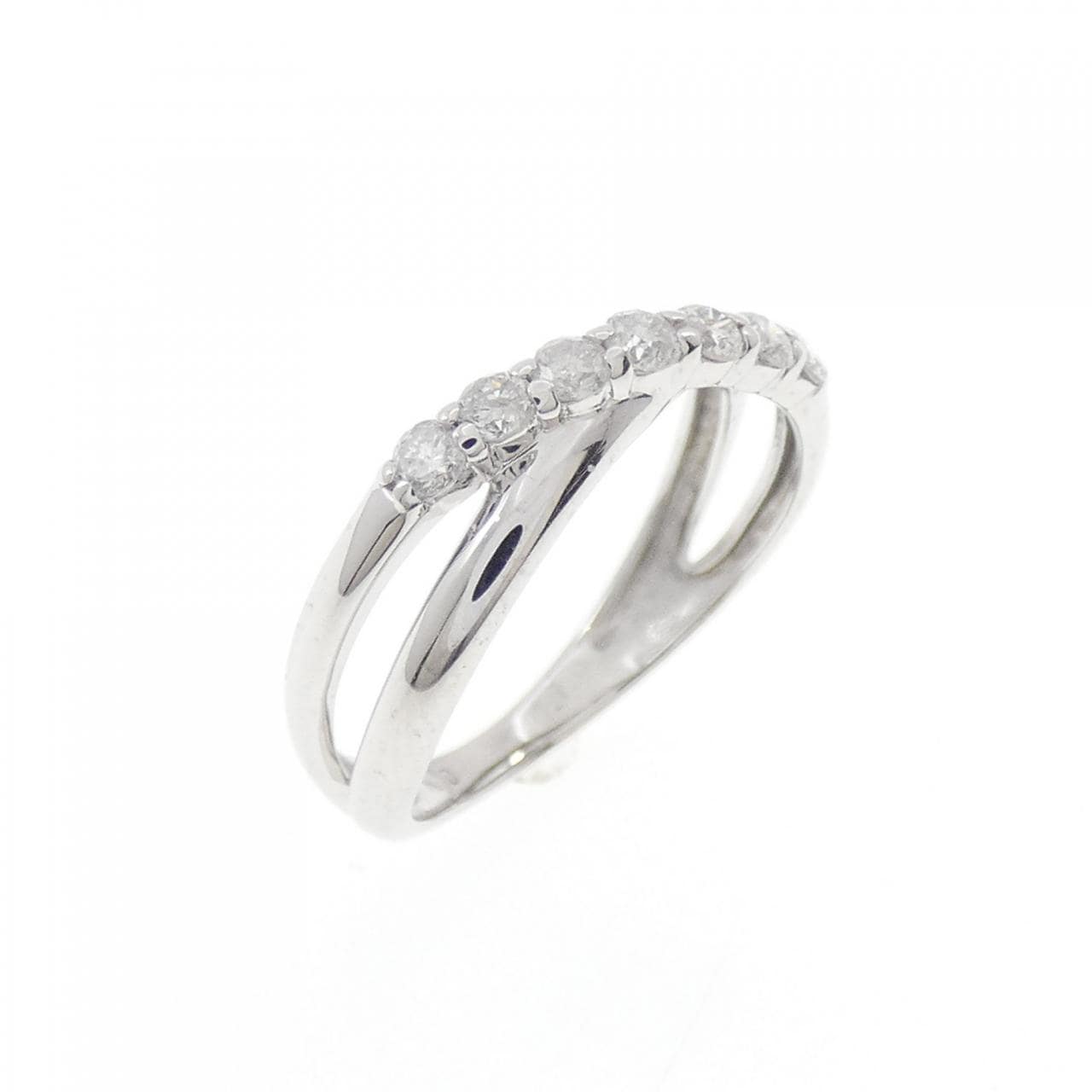 K10WG ダイヤモンド ピンキーリング 0.19CT