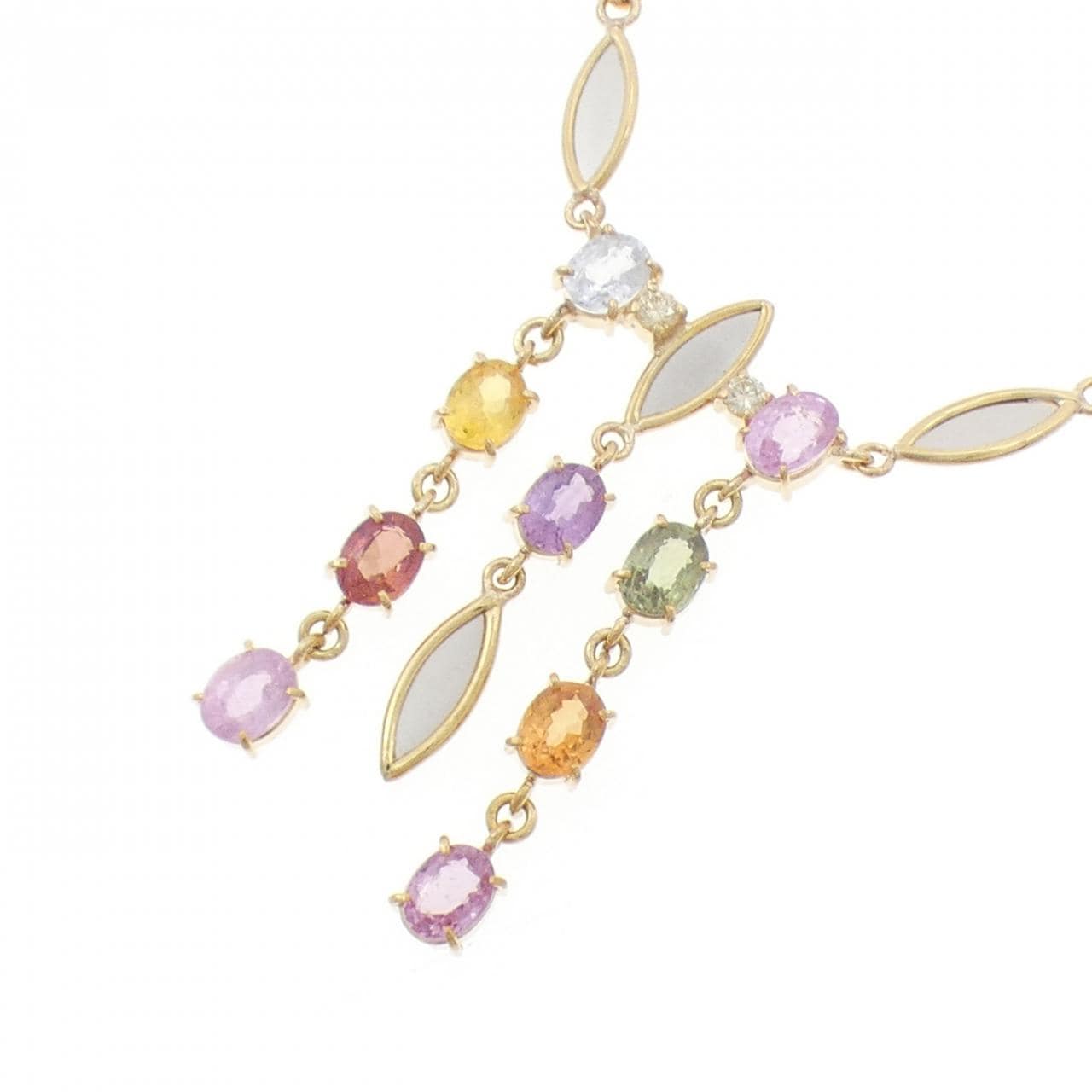 K18YG/PT850蓝宝石项链