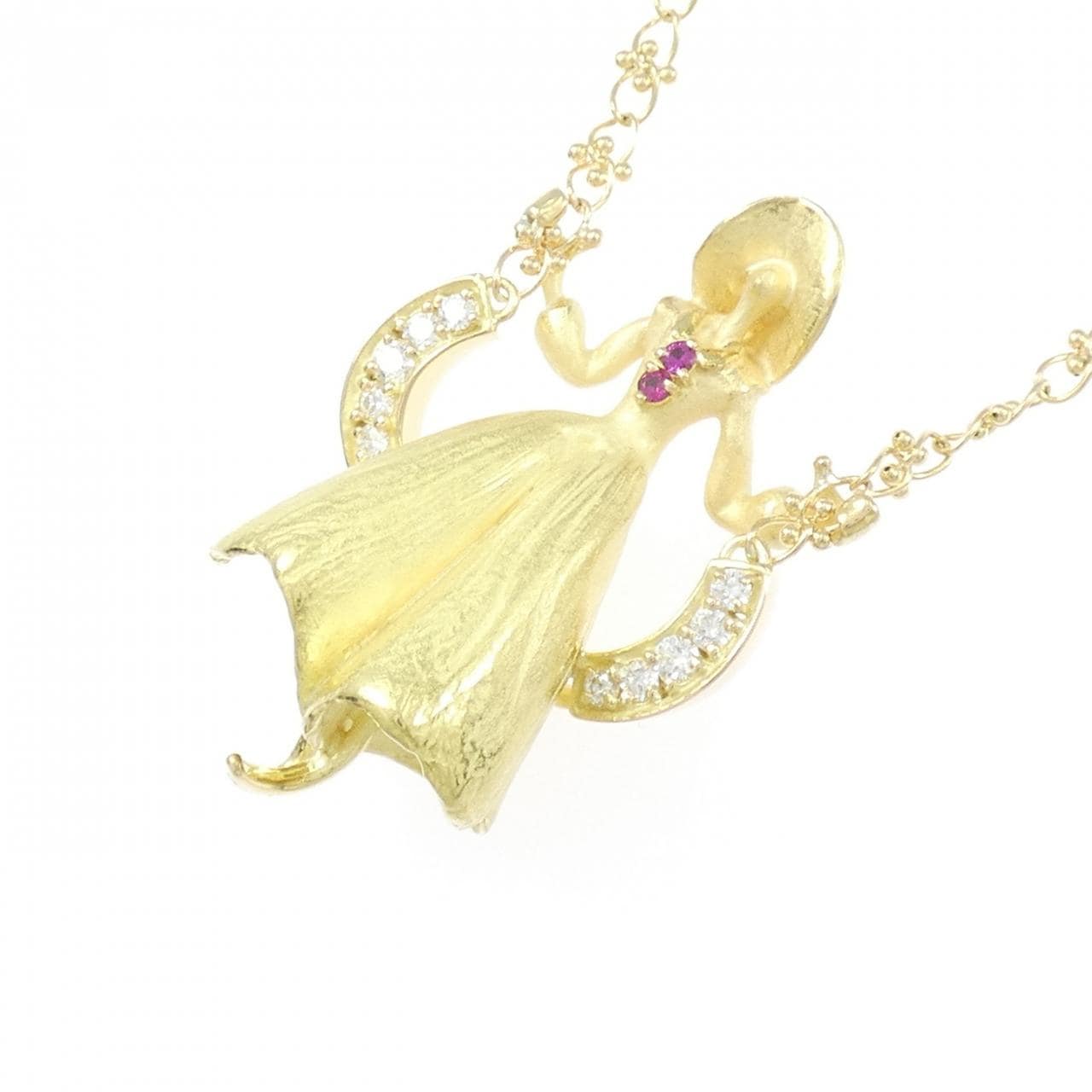 トモヤス 合成ルビー ネックレス 0.03CT