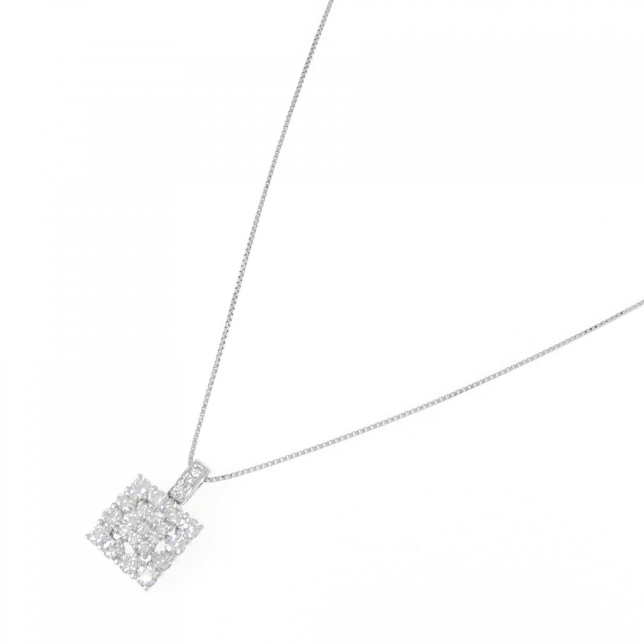 K18WG ダイヤモンド ネックレス 1.00CT