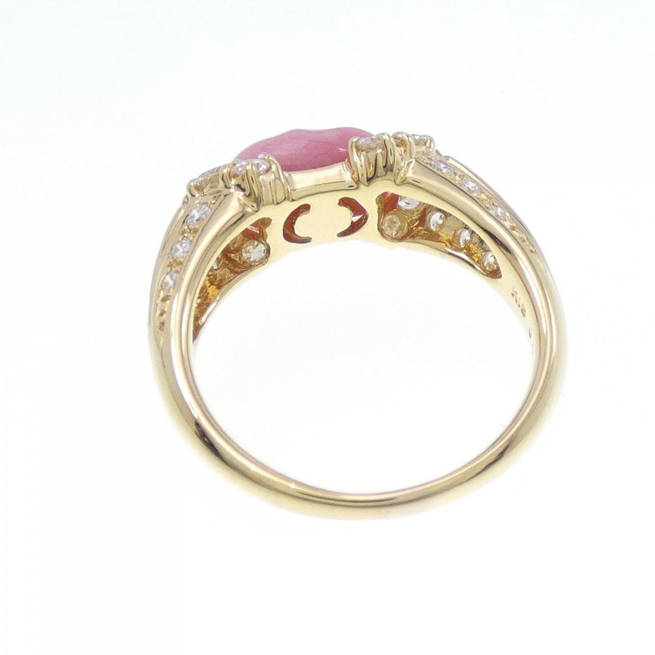 K18YG Conch Pearl Ring 1.62CT