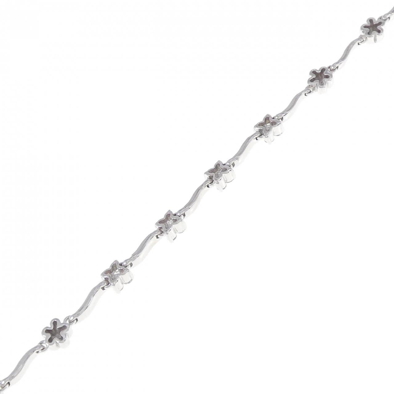 K18WG Flower Diamond Bracelet 0.272CT