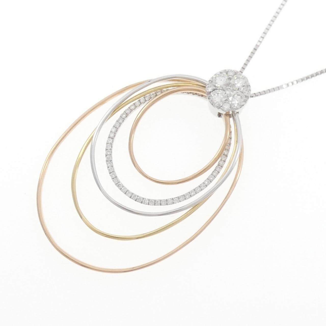 K18スリーカラー ダイヤモンド ネックレス 0.70CT