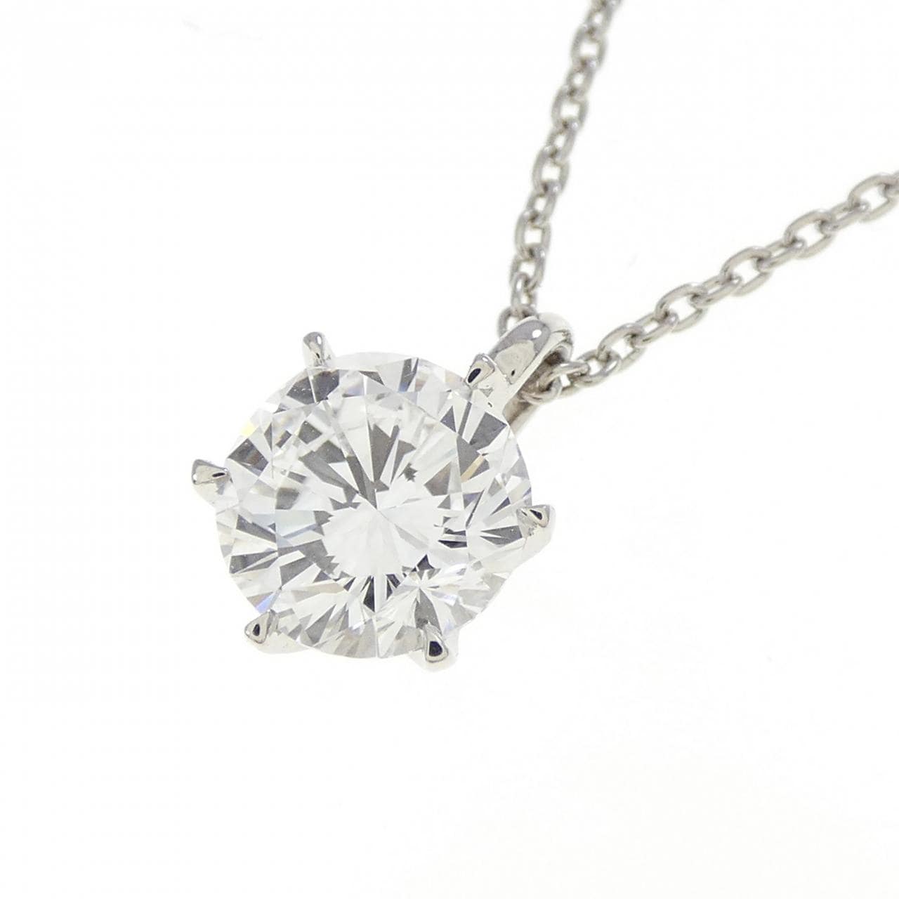 【再加工款】PT900/PT850单钻鑽石項鍊 1.005克拉 D色 SI1淨度 良好