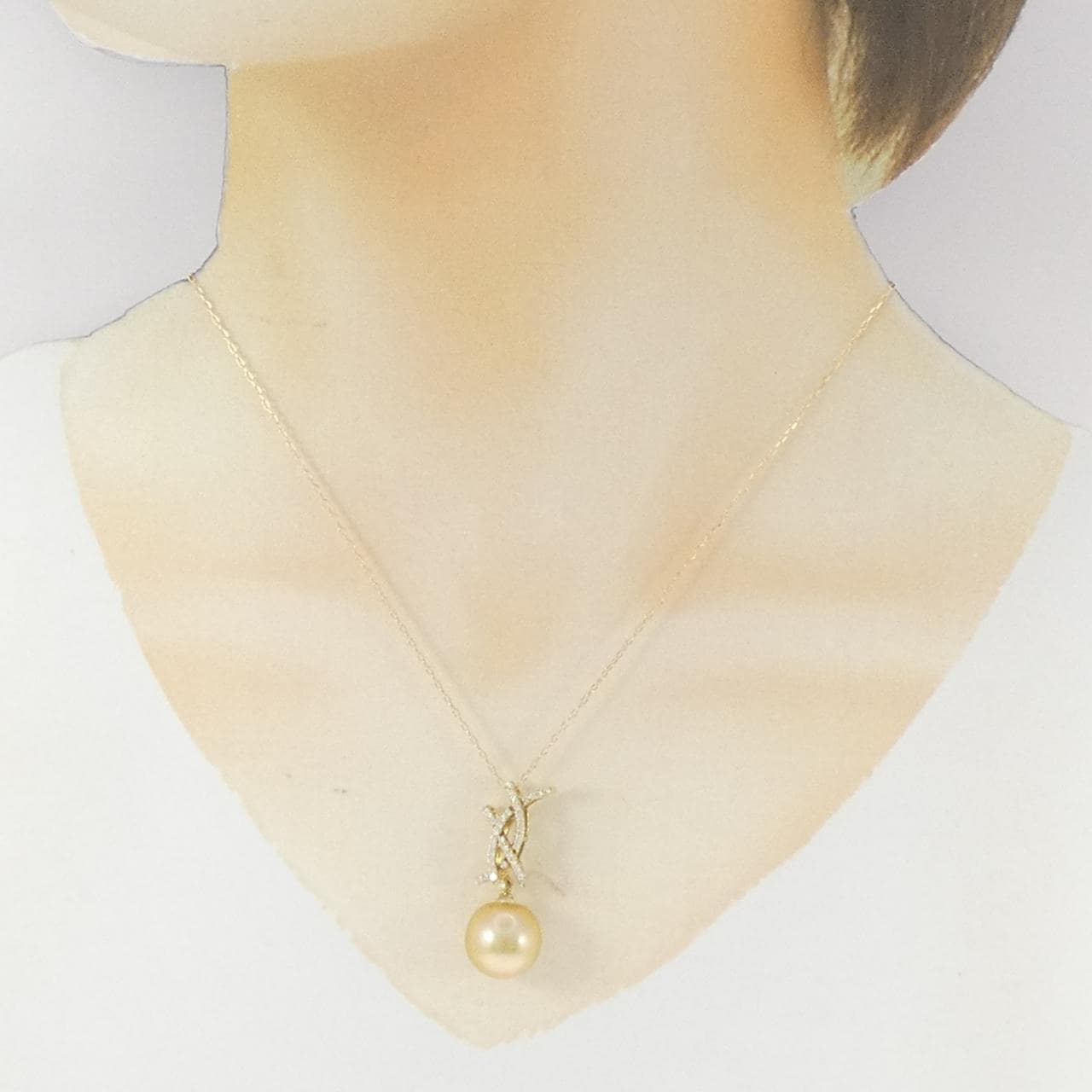 K18YG 白蝶パール ネックレス