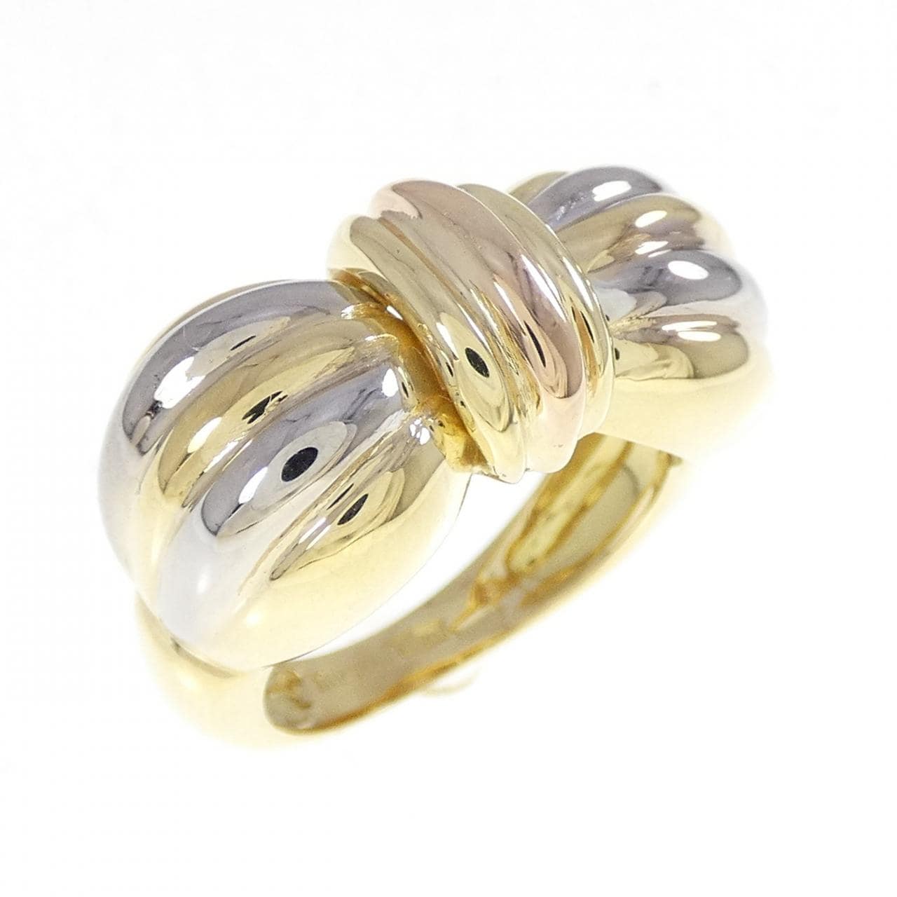 750スリーカラー リボン リング