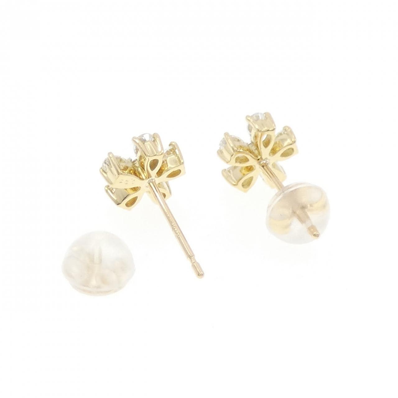 K18YG フラワー ダイヤモンド ピアス 0.50CT