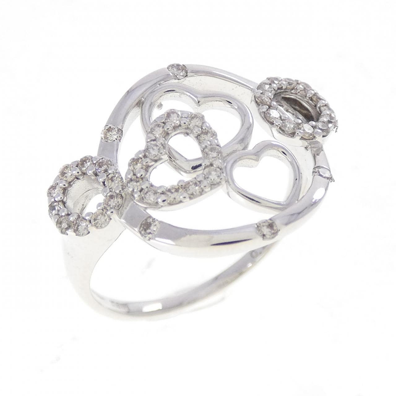K18WG ハート ダイヤモンド リング 0.27CT