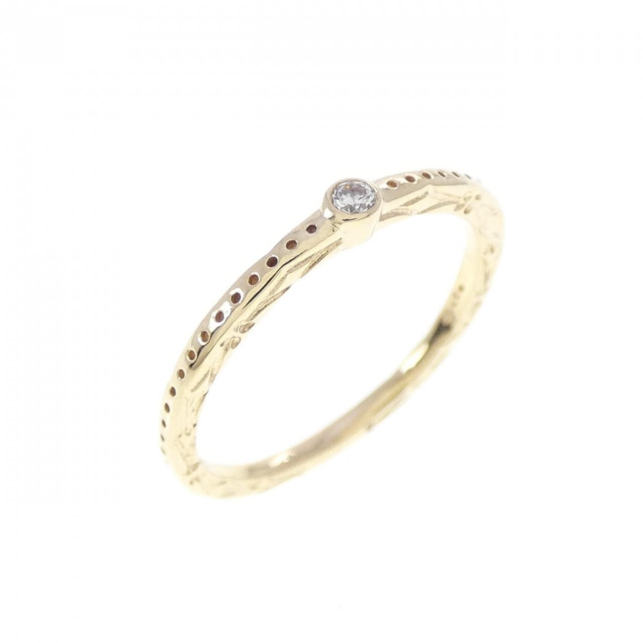 アガット ダイヤモンド ピンキーリング 0.01CT