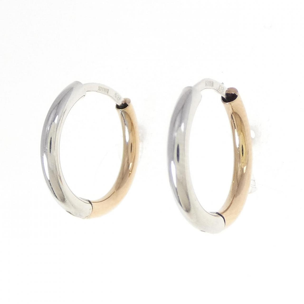 K18PG/K14WG hoop earrings