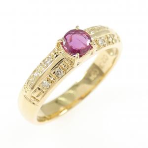 K18YG ルビー リング 0.23CT