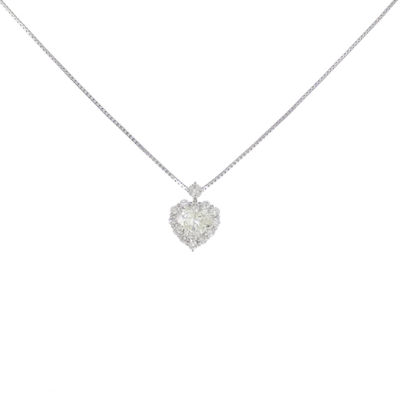 【新品】PT900/PT850 ハート ダイヤモンド ネックレス 0.33CT