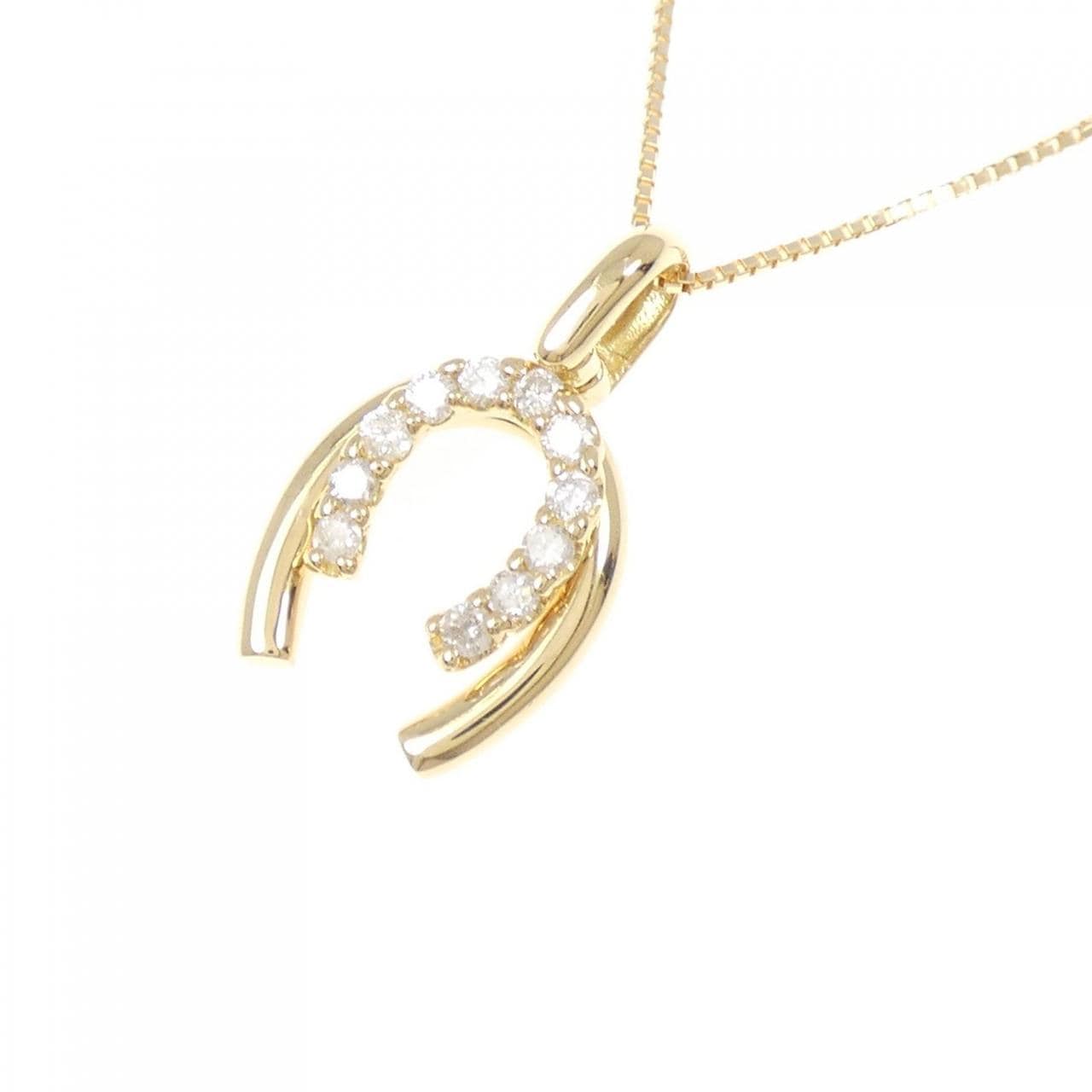 K18YG ホースシュー ダイヤモンド ネックレス 0.21CT