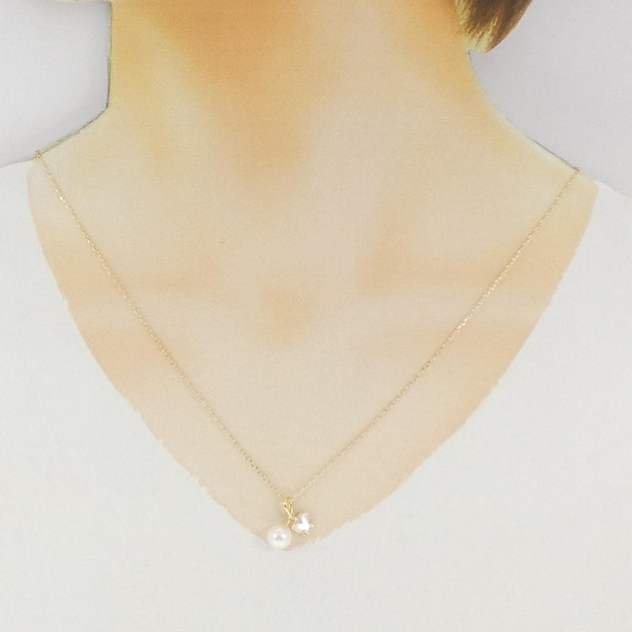 K18YG バタフライ カラーストーン ネックレス