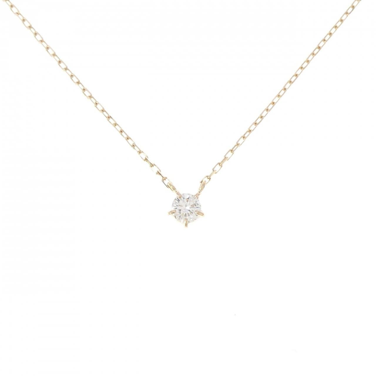 K18YG ソリティア ダイヤモンド ネックレス 0.17CT