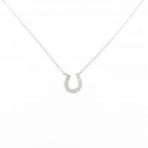 K10WG ホースシュー ダイヤモンド ネックレス 0.10CT